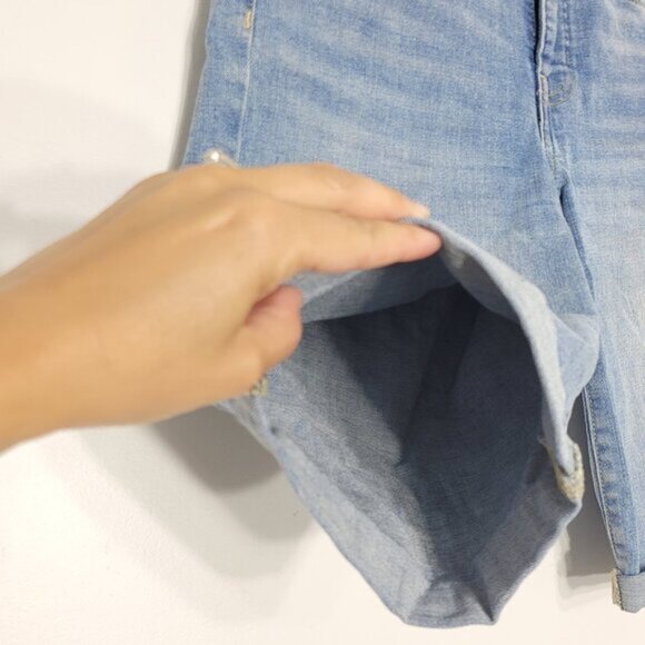 Lauren Ralph Lauren Women's Blue Mid Rise Slim Fit Bermuda Jeans Short Size 2 - Picture 4 of 14